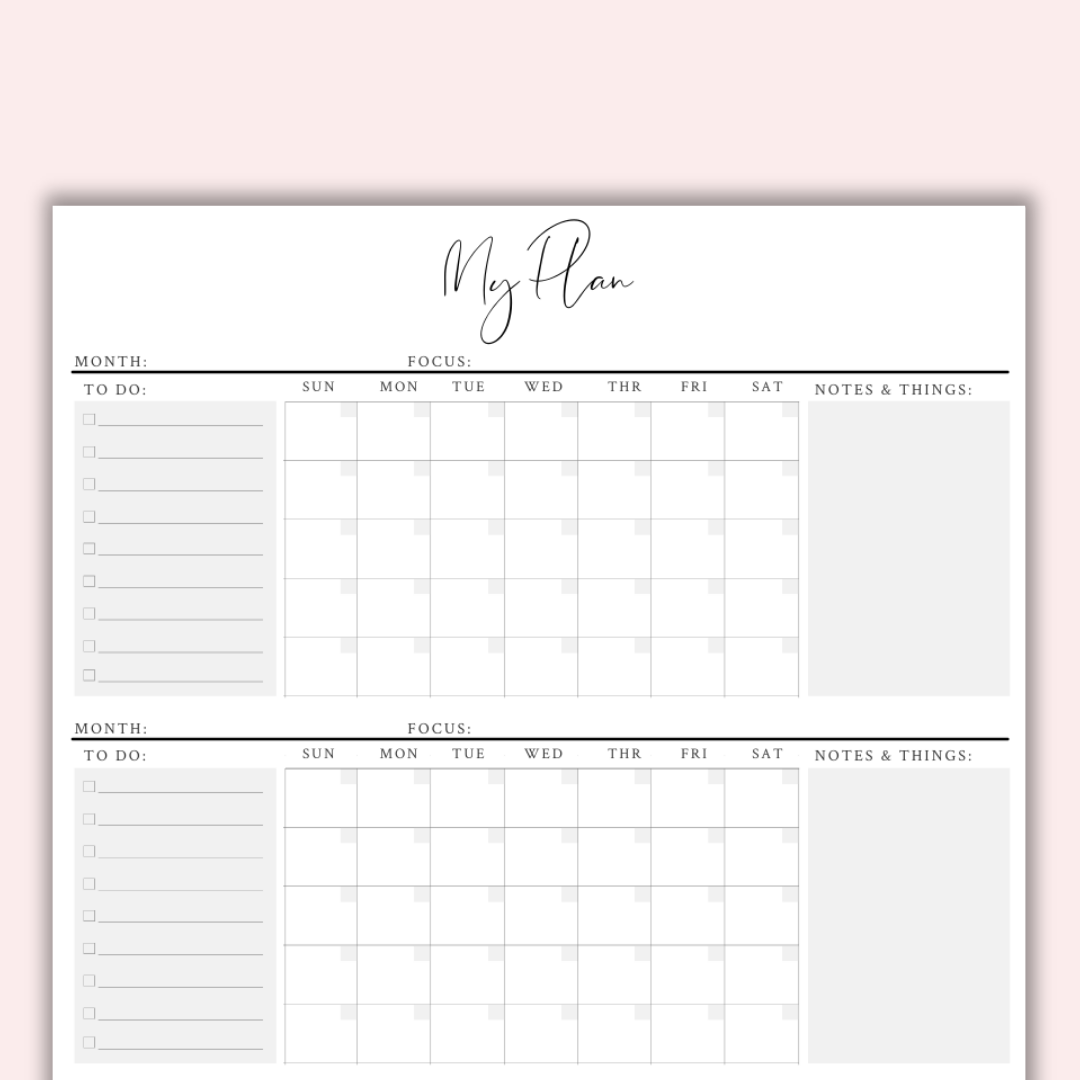 3 Month Calendar- Printable – Shop Simply Reeni