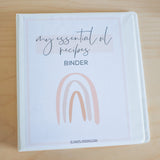 Essential Oil Recipes Blank Recipe Binder- Rainbow Design