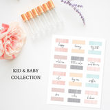Printable Essential Oil Label Bundle Kids and Baby