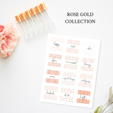 Printable Essential Oil Label Bundle Rose Gold Collection