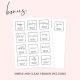 Essential Oil Body Spray Labels Simple Version