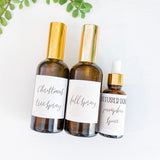 happy holidays essential oil recipe guide labels