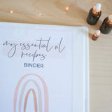 Essential Oil Recipes Blank Recipe Binder- Rainbow Design