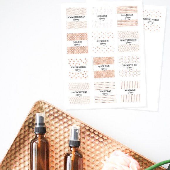 Printable Essential Oil Labels- Room Spray Collection