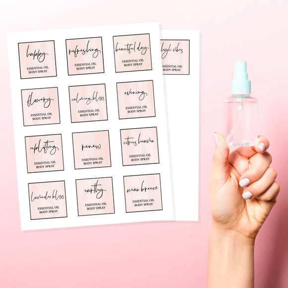Printable Essential Oil Labels- Body Spray Collection